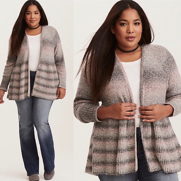torrid Tops - Torrid Ombré Pink and Grey Sweater ❤️